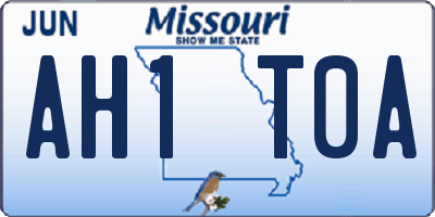MO license plate AH1T0A