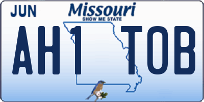 MO license plate AH1T0B