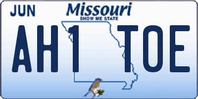 MO license plate AH1T0E