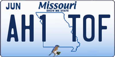 MO license plate AH1T0F