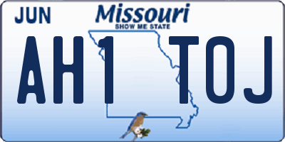 MO license plate AH1T0J