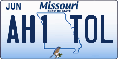 MO license plate AH1T0L