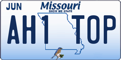 MO license plate AH1T0P