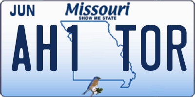 MO license plate AH1T0R