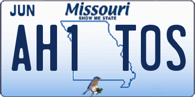 MO license plate AH1T0S