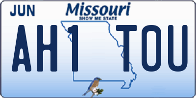 MO license plate AH1T0U