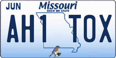 MO license plate AH1T0X