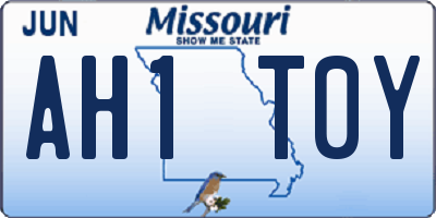 MO license plate AH1T0Y