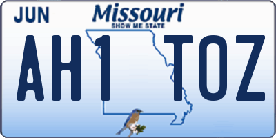 MO license plate AH1T0Z