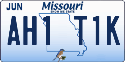 MO license plate AH1T1K