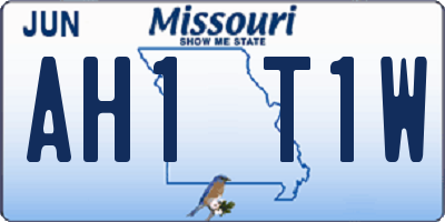 MO license plate AH1T1W
