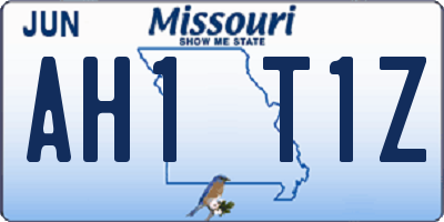 MO license plate AH1T1Z