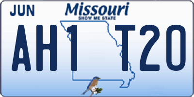 MO license plate AH1T2O