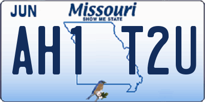 MO license plate AH1T2U