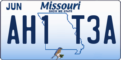 MO license plate AH1T3A
