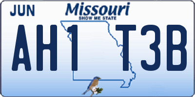MO license plate AH1T3B