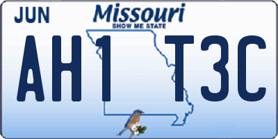 MO license plate AH1T3C