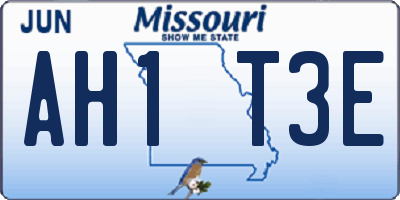 MO license plate AH1T3E