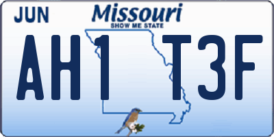 MO license plate AH1T3F