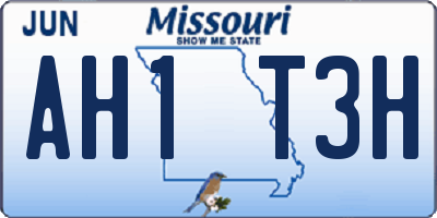 MO license plate AH1T3H