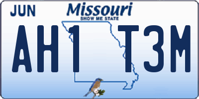 MO license plate AH1T3M