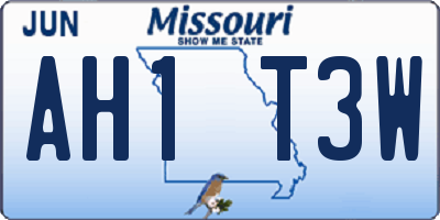 MO license plate AH1T3W