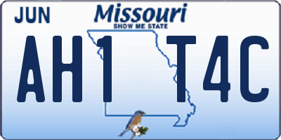 MO license plate AH1T4C