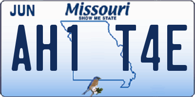 MO license plate AH1T4E