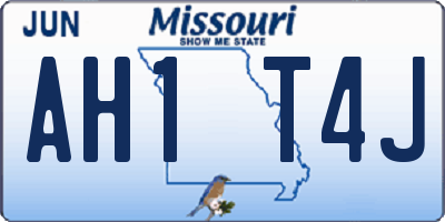 MO license plate AH1T4J
