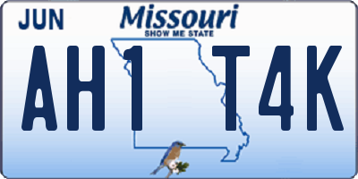 MO license plate AH1T4K