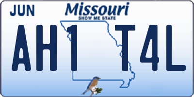 MO license plate AH1T4L