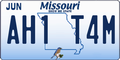 MO license plate AH1T4M