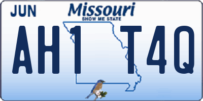 MO license plate AH1T4Q