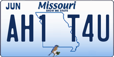 MO license plate AH1T4U
