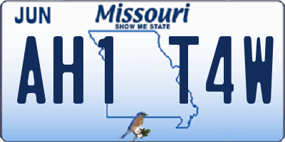 MO license plate AH1T4W