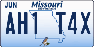 MO license plate AH1T4X