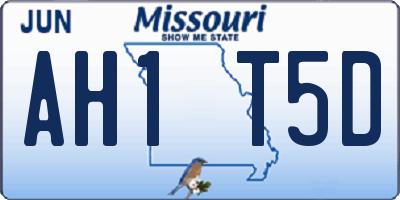 MO license plate AH1T5D