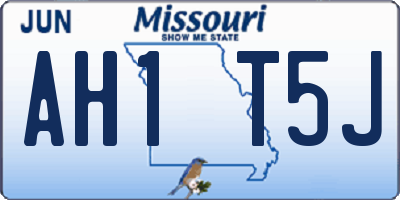 MO license plate AH1T5J