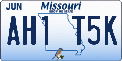 MO license plate AH1T5K