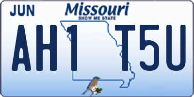 MO license plate AH1T5U