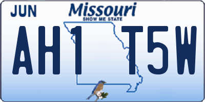 MO license plate AH1T5W
