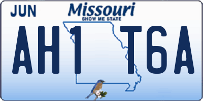 MO license plate AH1T6A