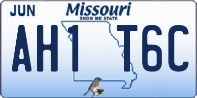 MO license plate AH1T6C