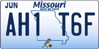 MO license plate AH1T6F