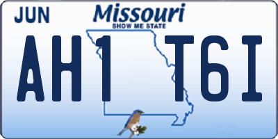 MO license plate AH1T6I