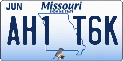 MO license plate AH1T6K