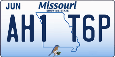 MO license plate AH1T6P