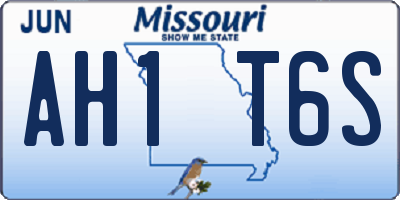 MO license plate AH1T6S