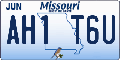 MO license plate AH1T6U
