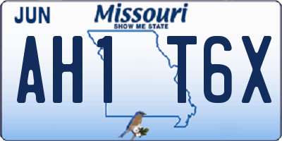 MO license plate AH1T6X